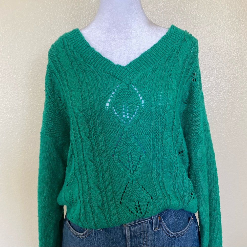 80s vintage green knit sweater